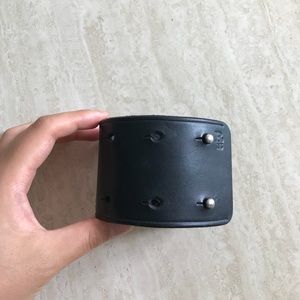 R13 BLACK LEATHER STUD CUFF